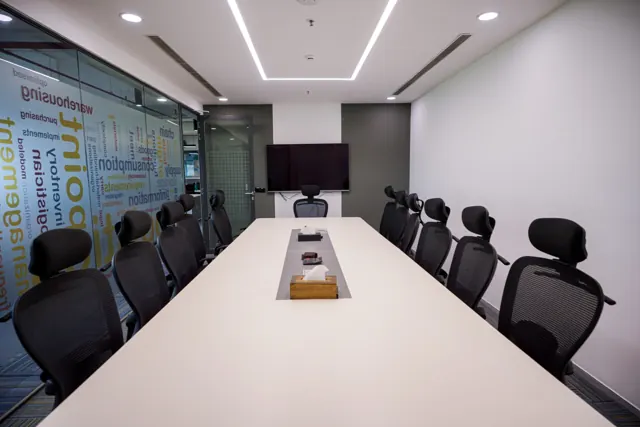Conference room in a completed office fit-out (photograph)